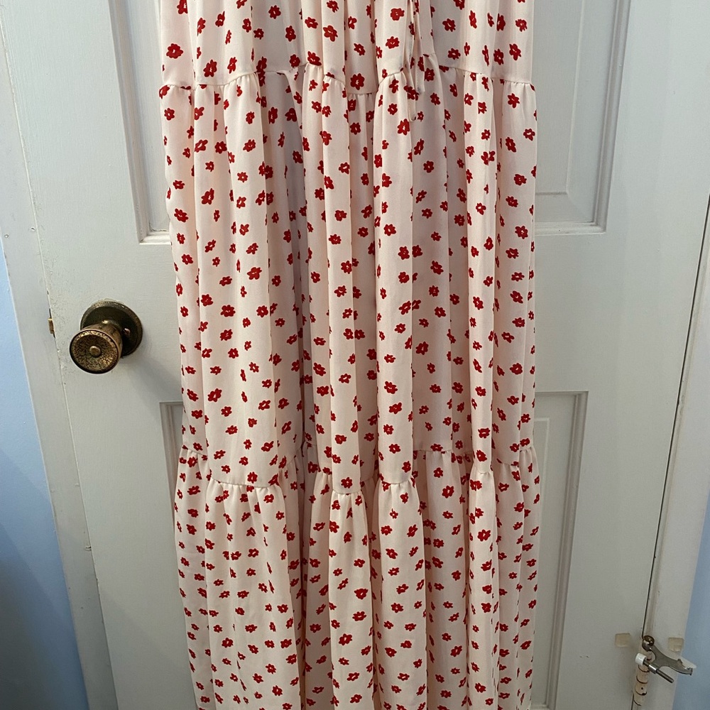 Sister Jane Red Floral Daisy Tiered Maxi Dress - Picture 6 of 6